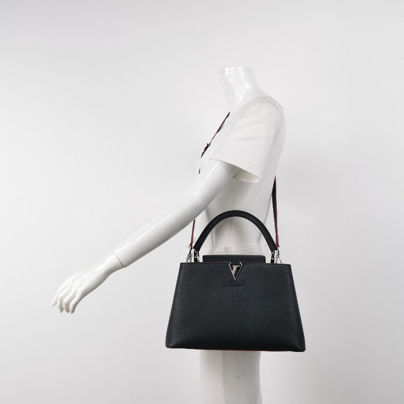 Louis Vuitton (LV) Capucines中號牛皮純色金屬LV搭扣斜挎包單肩包-1