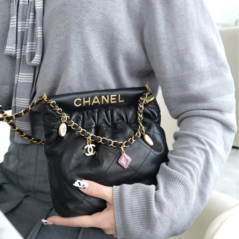 #專櫃近20萬 #99新閒置 香奈兒23p小福袋22bag寶石糖果吊墜❤️🔥-5