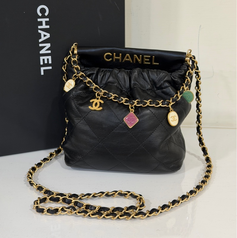 #專櫃近20萬 #99新閒置 香奈兒23p小福袋22bag寶石糖果吊墜❤️🔥-15