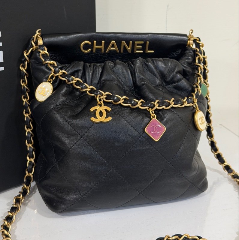 #專櫃近20萬 #99新閒置 香奈兒23p小福袋22bag寶石糖果吊墜❤️🔥-16