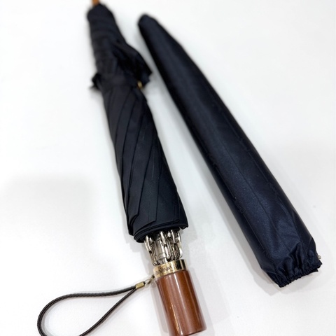 YVES SAINT LAURENT YSL 聖羅蘭 vintage Umbrella 深藍 2折 雨傘 陽傘 折疊傘