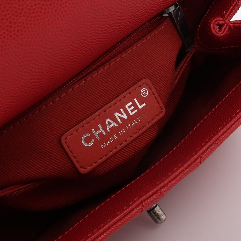 Chanel Coco Handle小號牛皮菱格絎縫優雅手柄單肩包-7