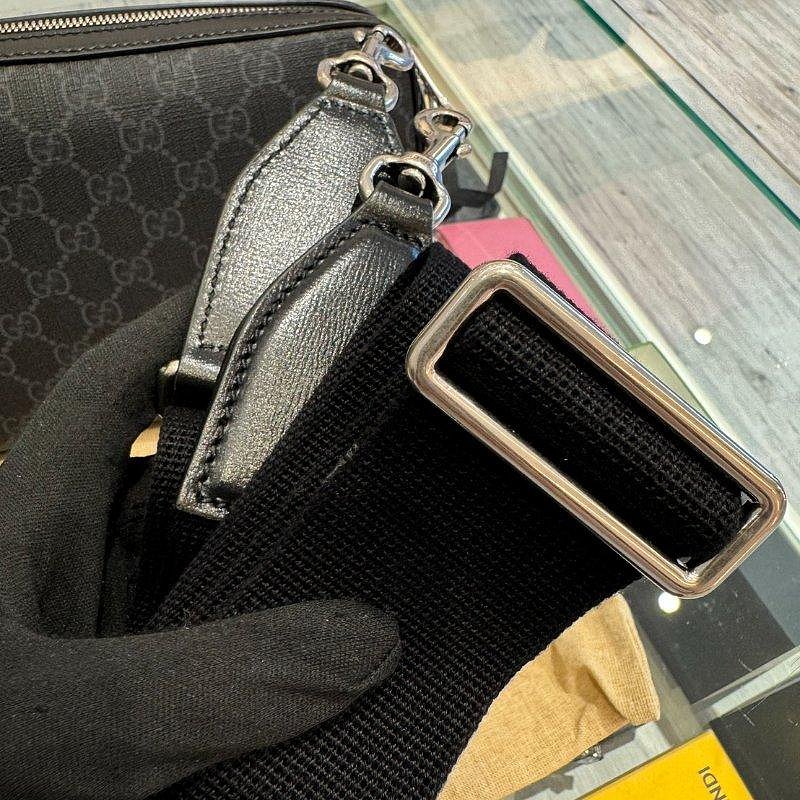 *SHIHNA名牌精品* GUCCI 黑灰老花斜背包 / 手拿包-4