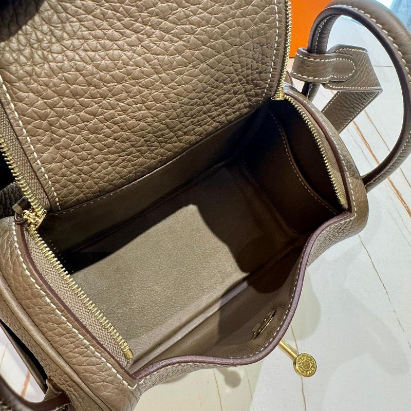 *SHIHNA名牌精品* HERMÈS 愛馬仕 Mini Lindy 大象灰金釦-3
