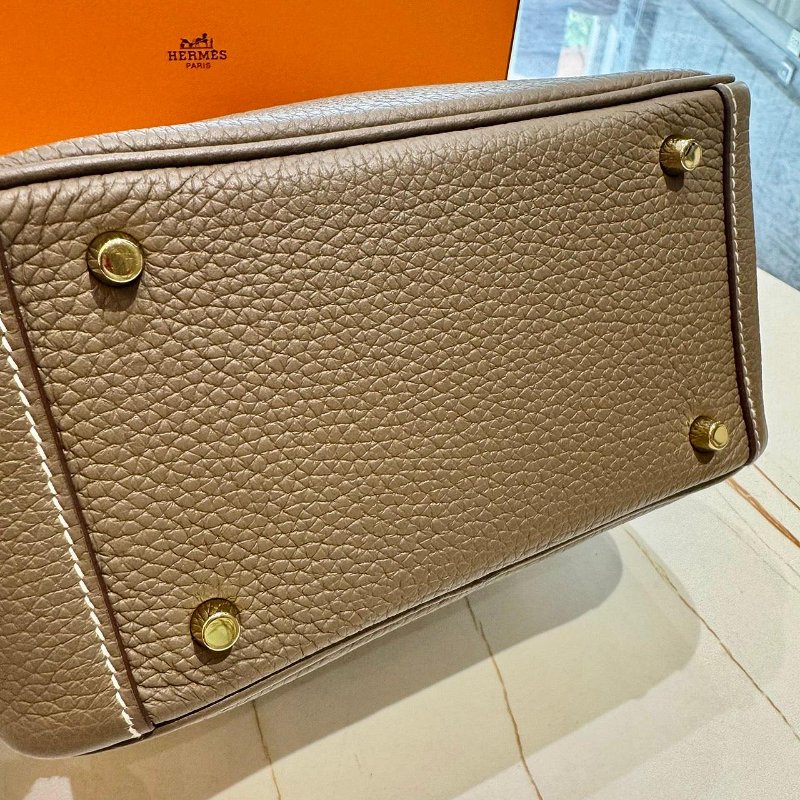 *SHIHNA名牌精品* HERMÈS 愛馬仕 Mini Lindy 大象灰金釦-6