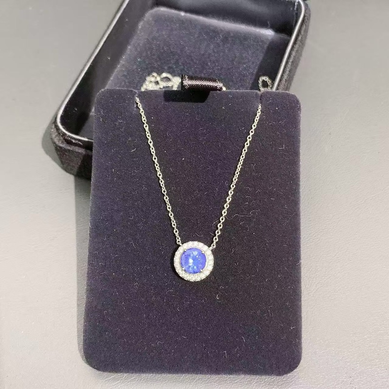 Tiffany 蒂芙尼 soleste 藍寶石鑲鑽項鍊-0