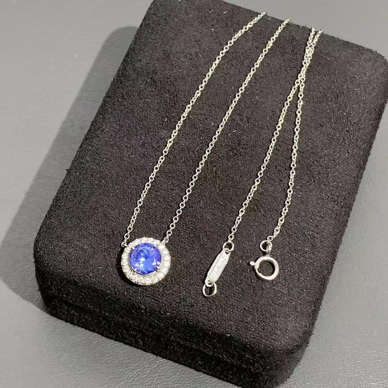 Tiffany 蒂芙尼 soleste 藍寶石鑲鑽項鍊-3