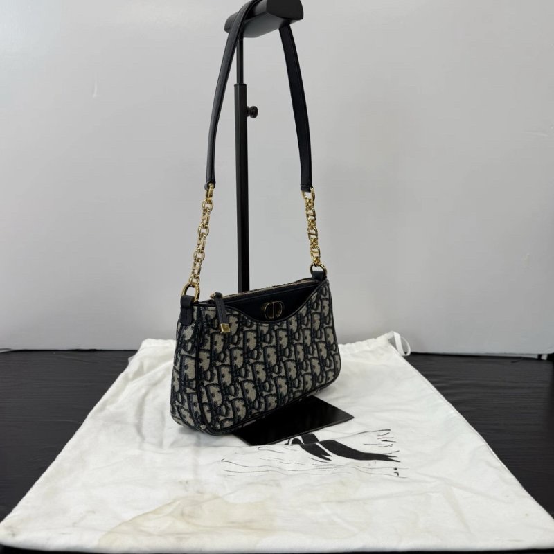 DIOR 老花琺瑯CD字母三合一腋下肩背斜背包 21*13*5 99新配件塵袋-1