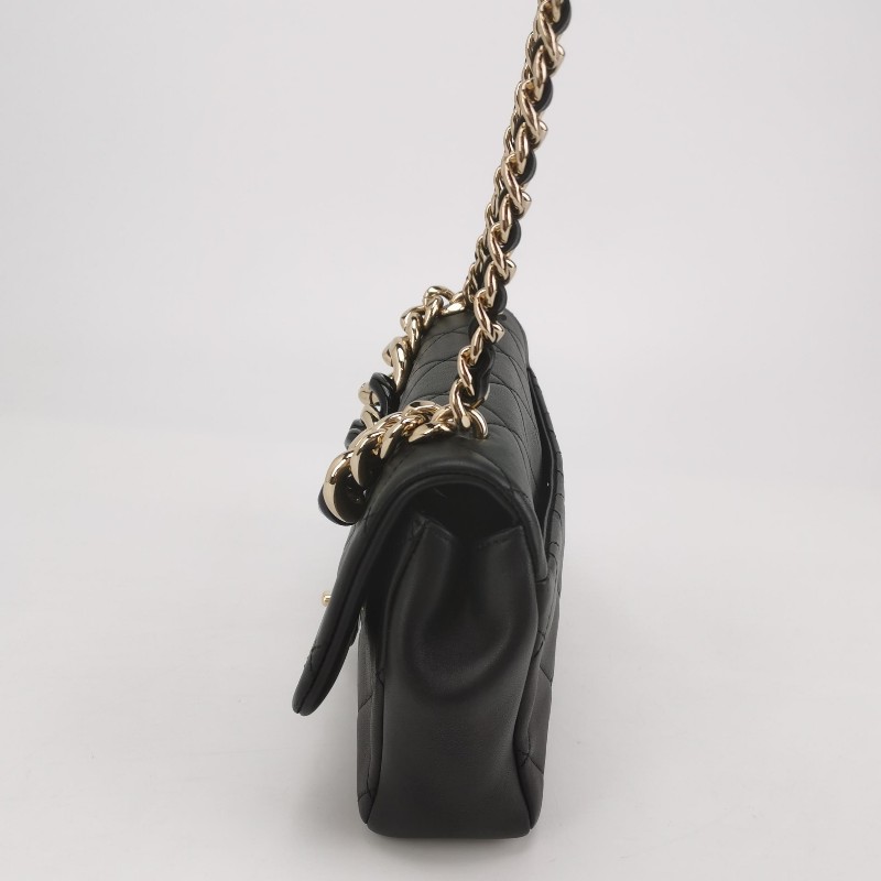 Chanel Classic Flap 季節限定款羊皮純色菱格絎縫雙C扣皮穿鏈單肩包斜挎包-2