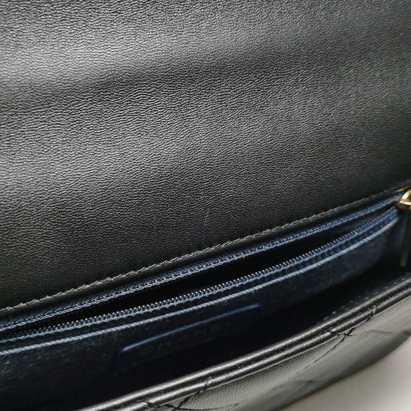 Chanel Classic Flap 季節限定款羊皮純色菱格絎縫雙C扣皮穿鏈單肩包斜挎包-8