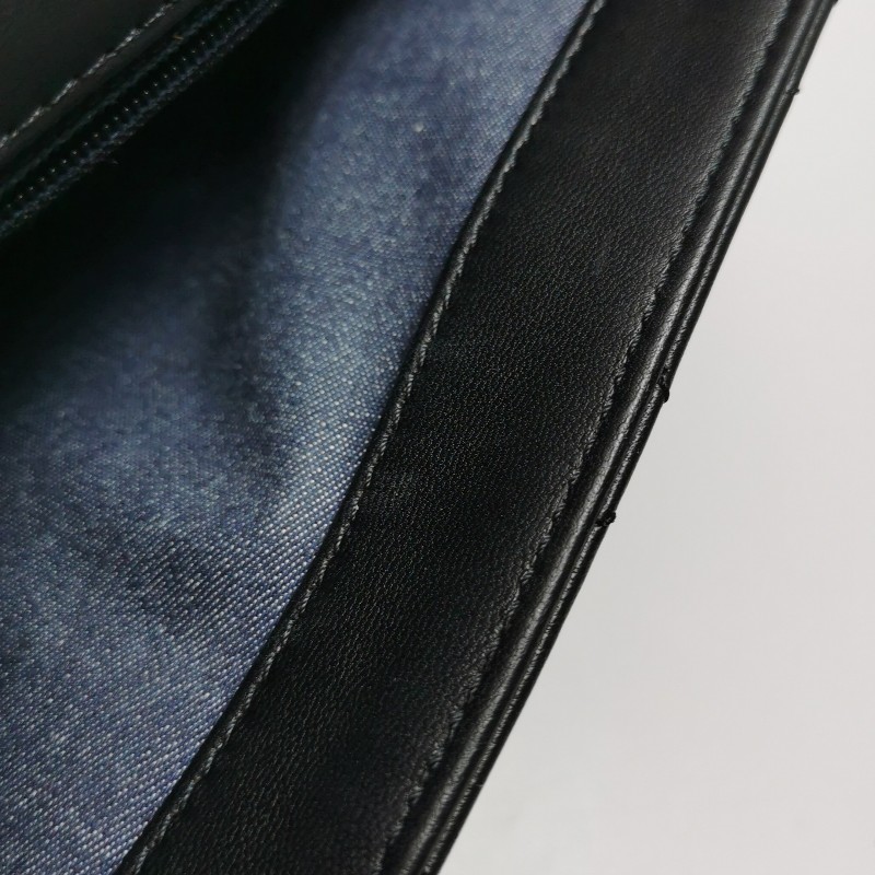 Chanel Classic Flap 季節限定款羊皮純色菱格絎縫雙C扣皮穿鏈單肩包斜挎包-9