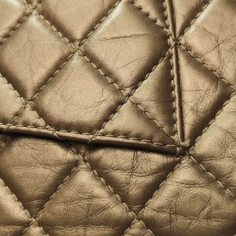 Chanel 2.55 Flag Bag 季節限定款大號牛皮菱格絎縫矩形旋扣單肩包-13