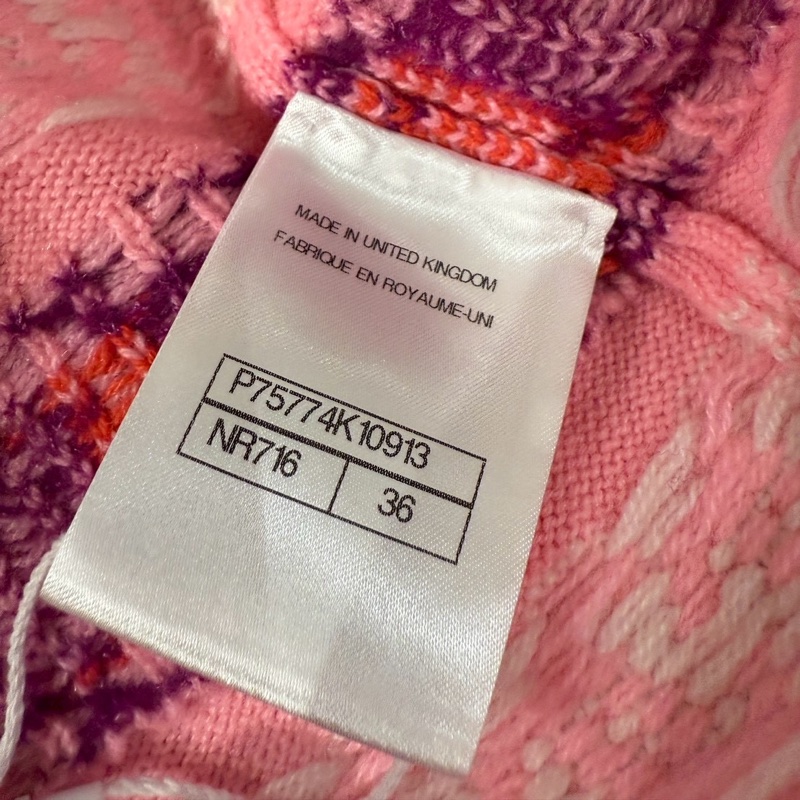 CHANEL 23B 粉色羊絨針織開衫 36碼-8