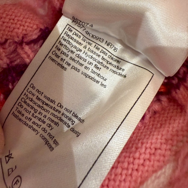 CHANEL 23B 粉色羊絨針織開衫 36碼-9