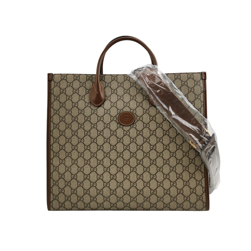 Gucci GG Retro中號牛皮雙G老花斜挎包單肩包-0