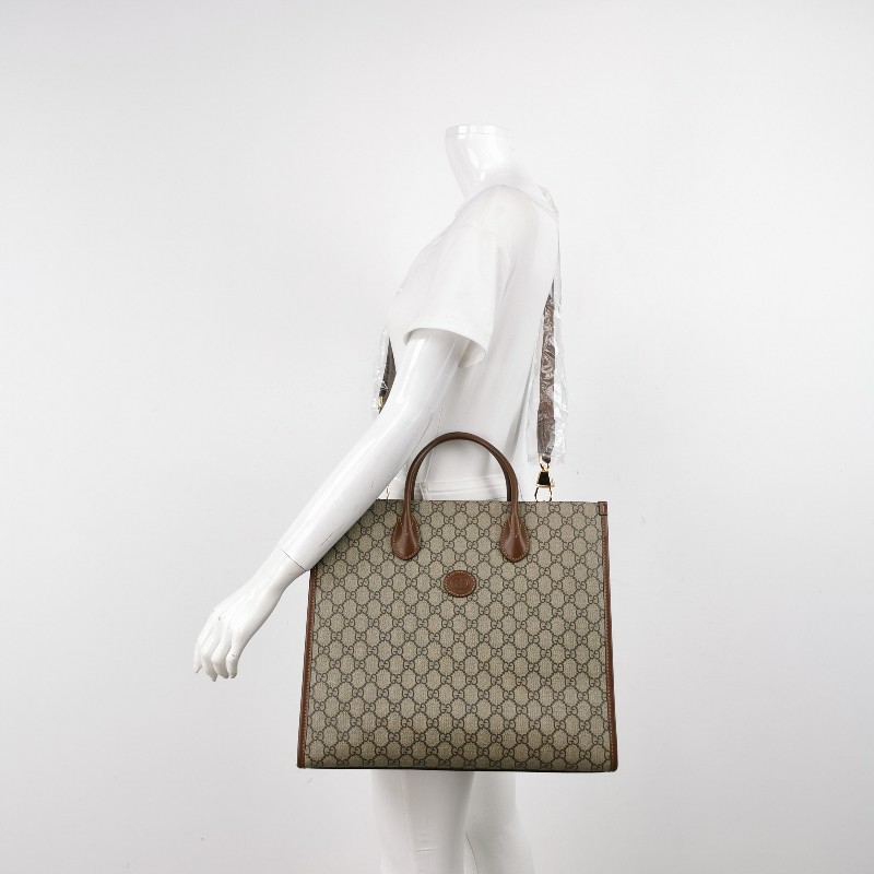 Gucci GG Retro中號牛皮雙G老花斜挎包單肩包-1