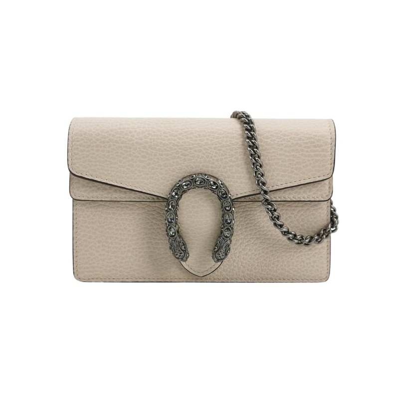 Gucci Dionysus酒神包迷你牛皮純色雙虎頭搭扣斜挎包單肩包-0