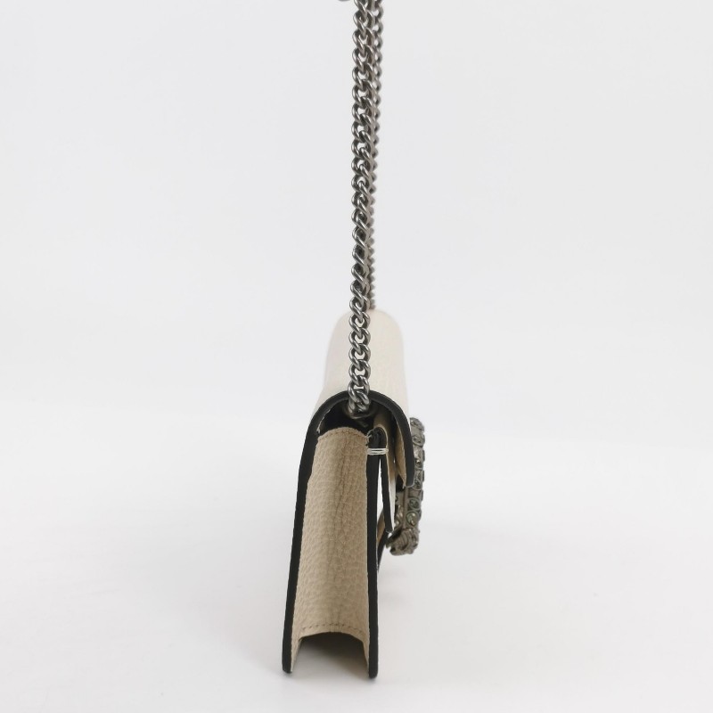 Gucci Dionysus酒神包迷你牛皮純色雙虎頭搭扣斜挎包單肩包-3