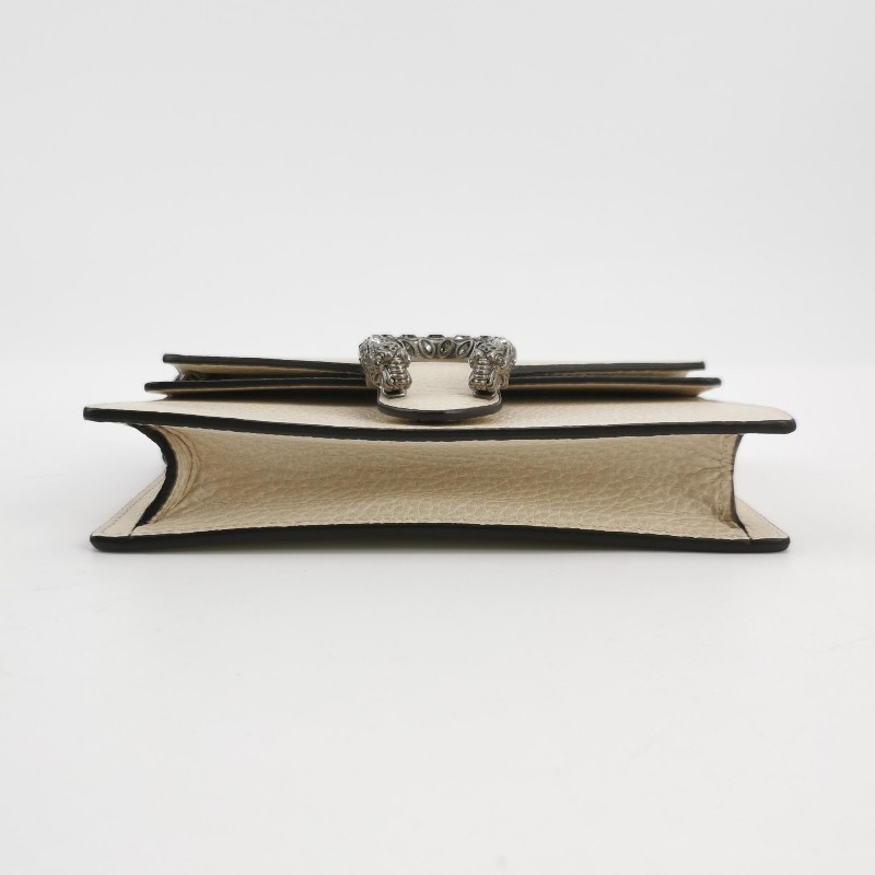 Gucci Dionysus酒神包迷你牛皮純色雙虎頭搭扣斜挎包單肩包-5