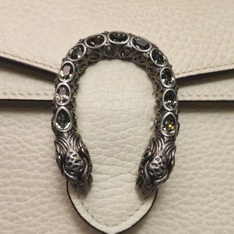 Gucci Dionysus酒神包迷你牛皮純色雙虎頭搭扣斜挎包單肩包-12