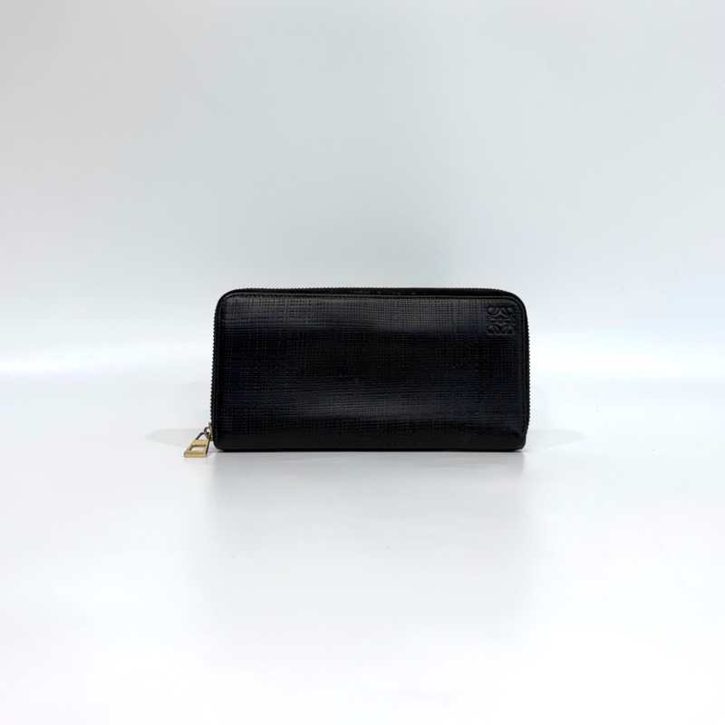 Loewe黑色暗紋8卡ㄇ拉長夾-0