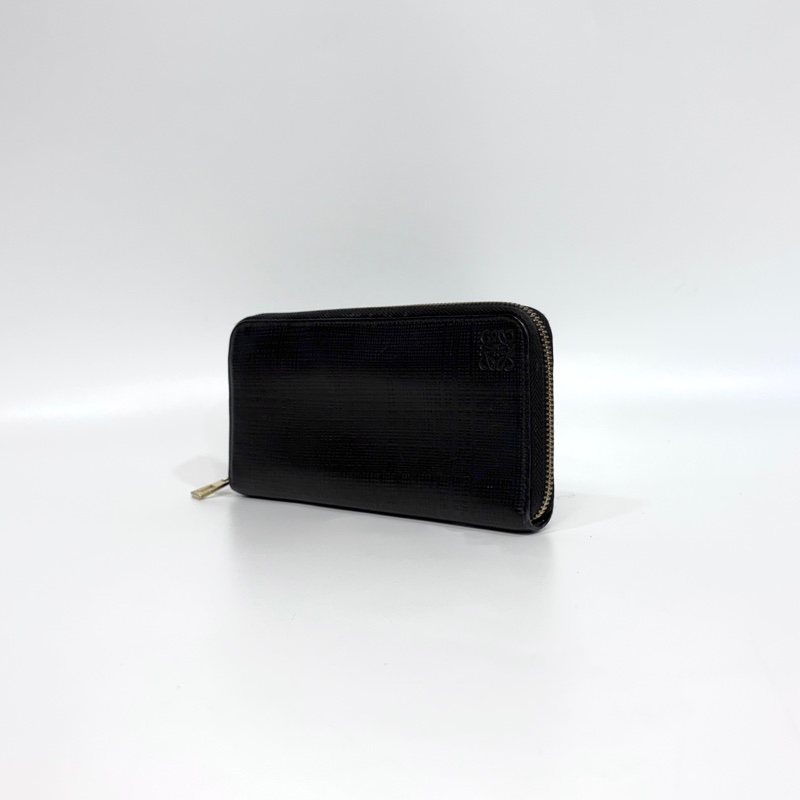 Loewe黑色暗紋8卡ㄇ拉長夾-2
