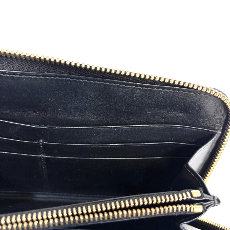 Loewe黑色暗紋8卡ㄇ拉長夾-6