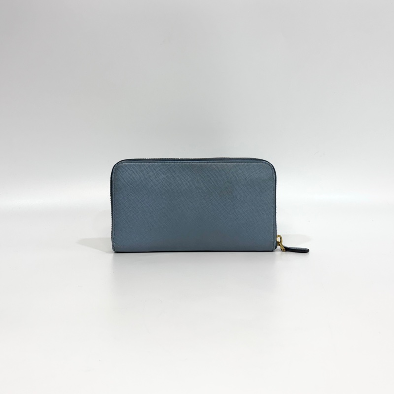 prada天藍色八卡ㄇ拉長夾-3