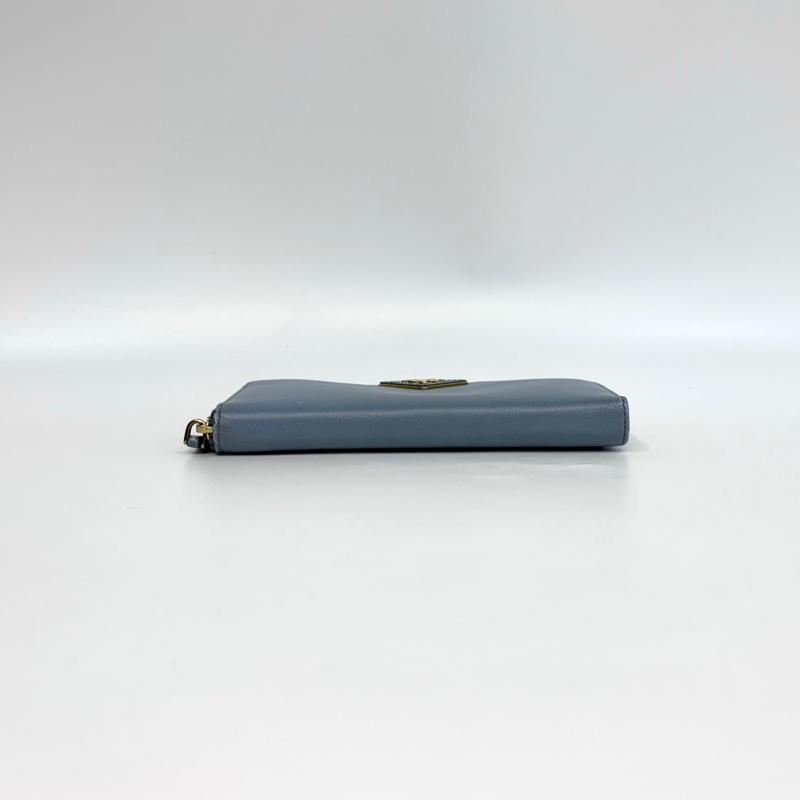 prada天藍色八卡ㄇ拉長夾-4