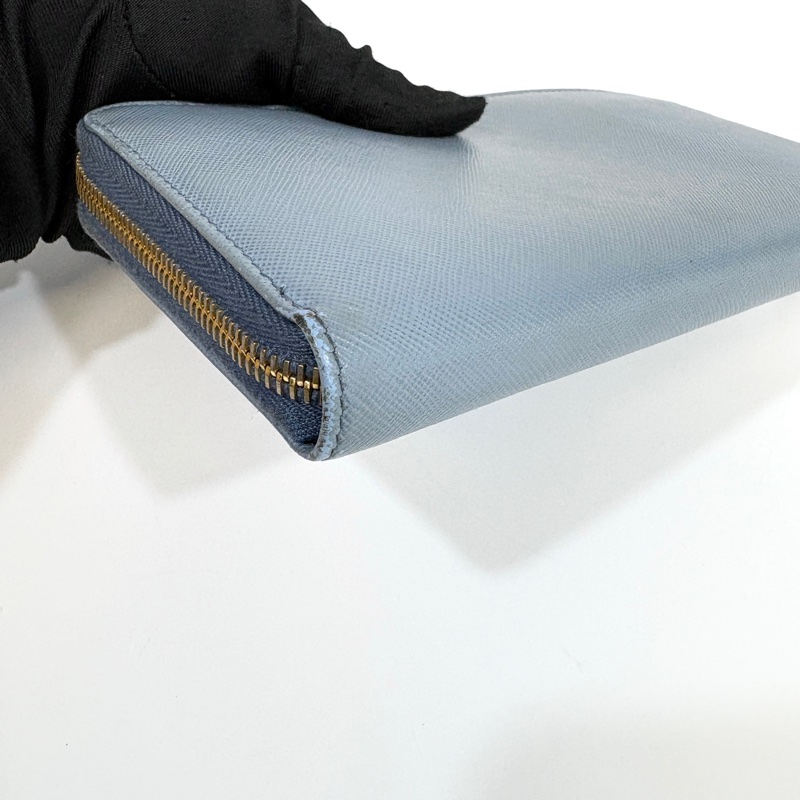 prada天藍色八卡ㄇ拉長夾-12