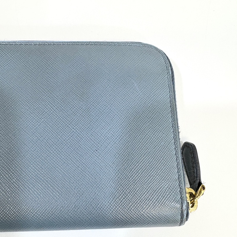 prada天藍色八卡ㄇ拉長夾-13