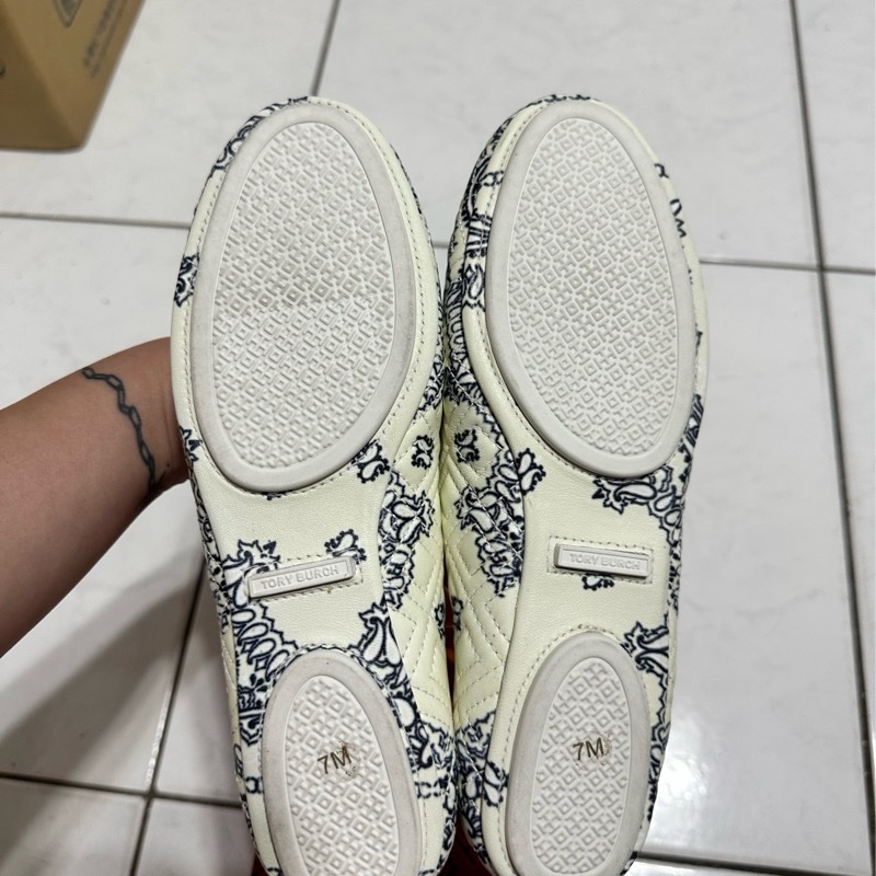 TORY BURCH 藍花紋 娃娃鞋 尺寸7-12