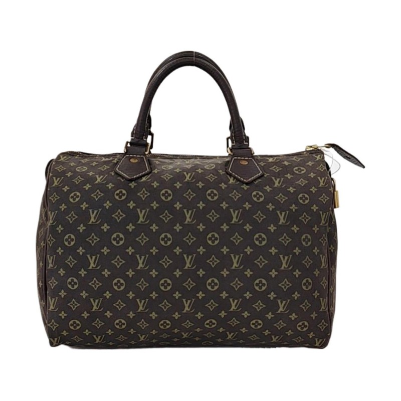 LOUIS VUITTON SPEEDY 30 棕色帆布老花波士頓包手提包 金色五金-0