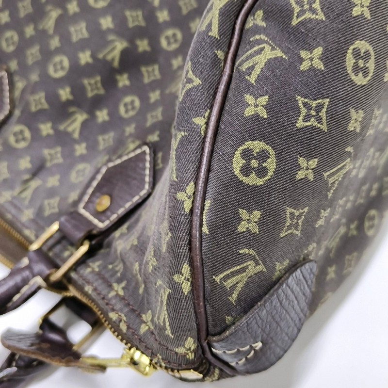 LOUIS VUITTON SPEEDY 30 棕色帆布老花波士頓包手提包 金色五金-10