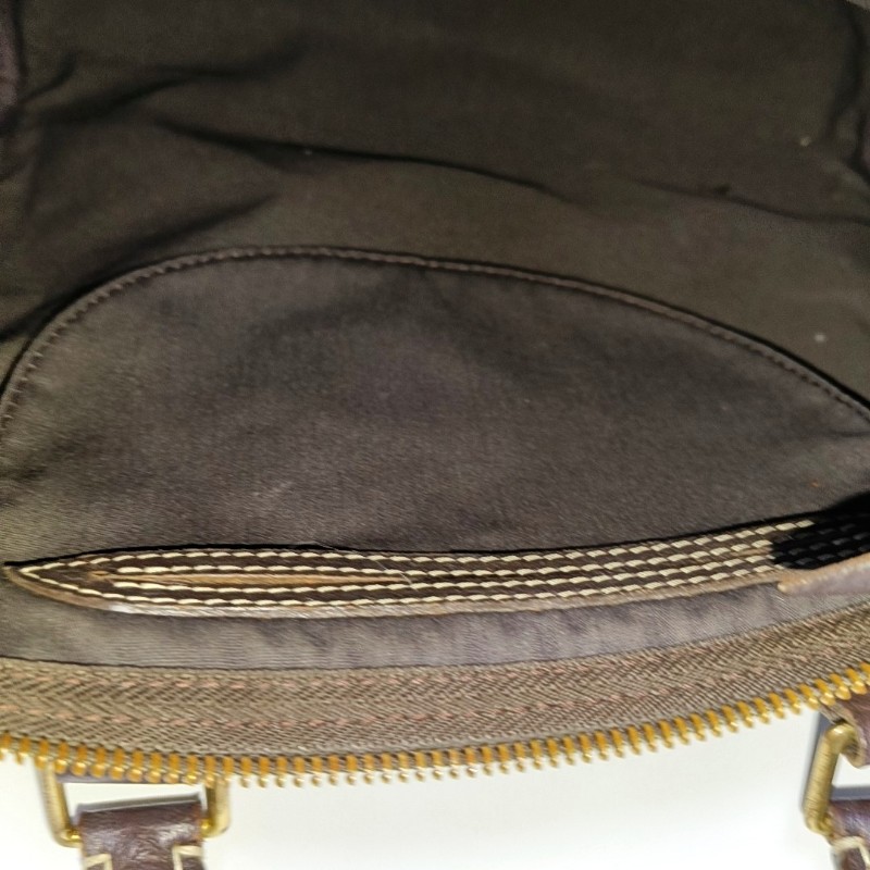 LOUIS VUITTON SPEEDY 30 棕色帆布老花波士頓包手提包 金色五金-13