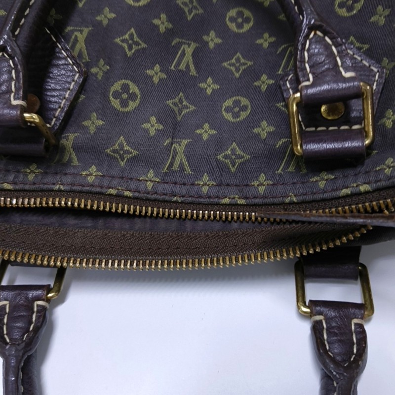 LOUIS VUITTON SPEEDY 30 棕色帆布老花波士頓包手提包 金色五金-14