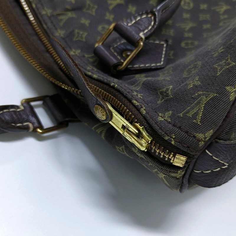 LOUIS VUITTON SPEEDY 30 棕色帆布老花波士頓包手提包 金色五金-15