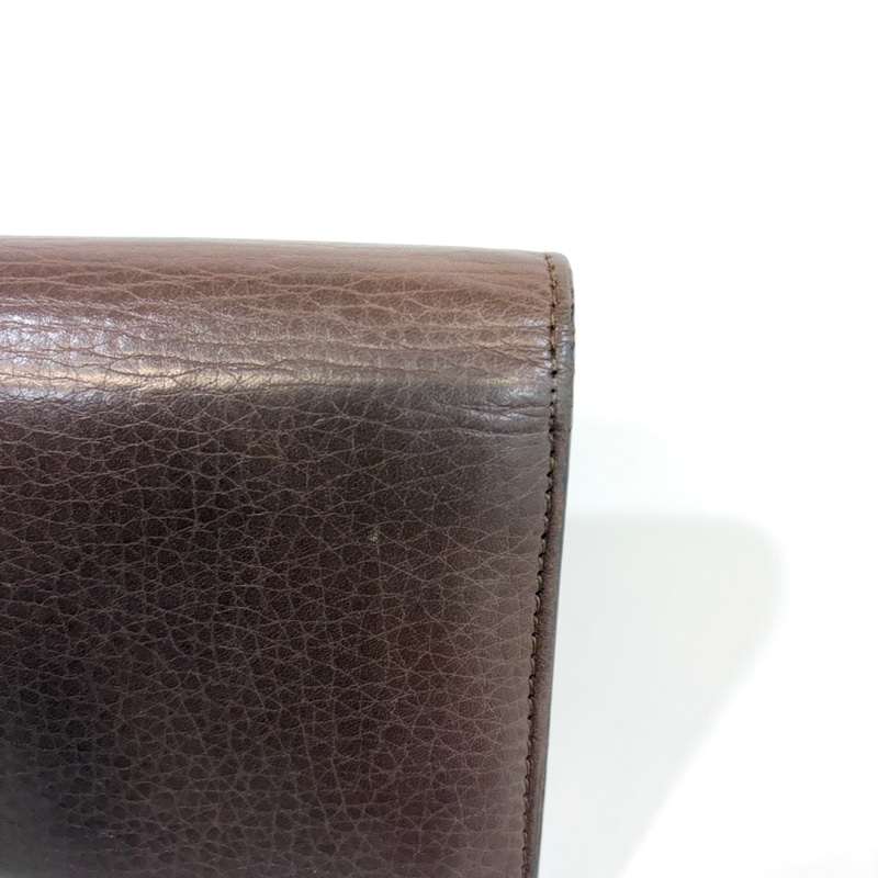 Gucci咖啡色牛皮GG logo下蓋釦式長夾400586-10