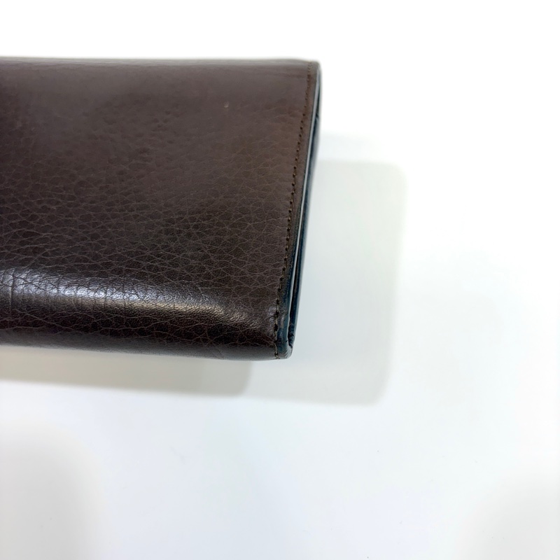 Gucci咖啡色牛皮GG logo下蓋釦式長夾400586-12