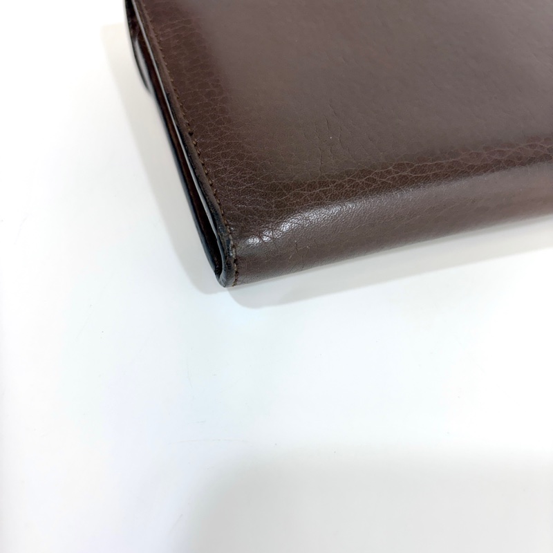 Gucci咖啡色牛皮GG logo下蓋釦式長夾400586-13