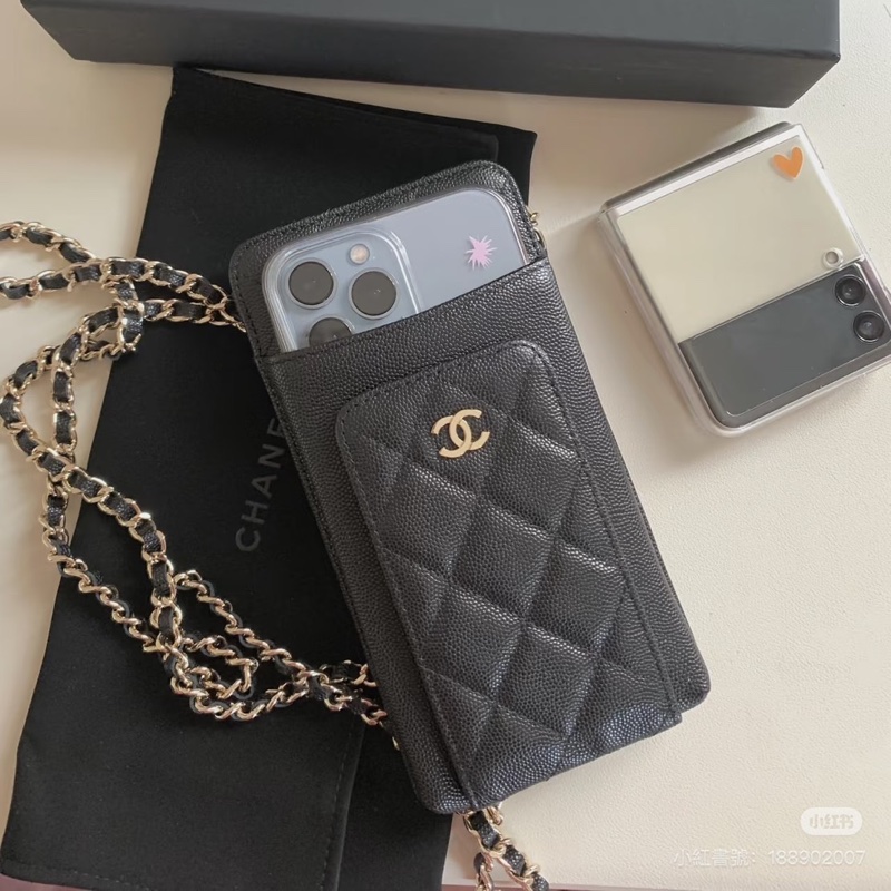 大全配🈶️購證❤️ 香奈兒 #黑金 #荔枝皮 #手機包 #卡包-0