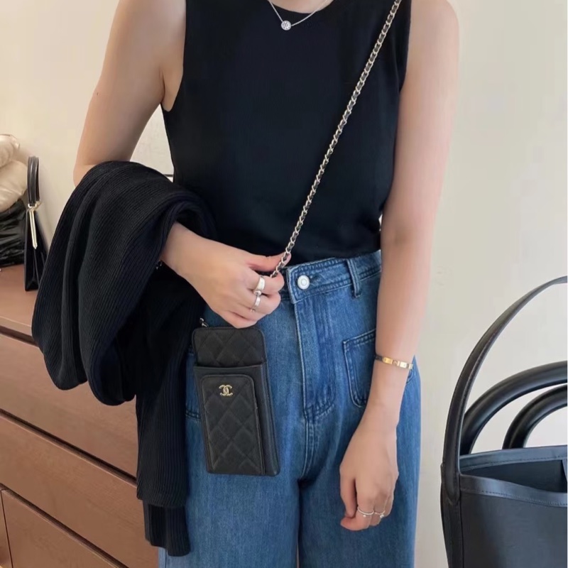 大全配🈶️購證❤️ 香奈兒 #黑金 #荔枝皮 #手機包 #卡包-2