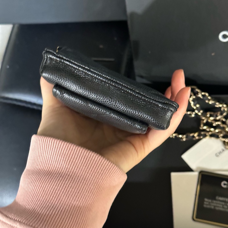大全配🈶️購證❤️ 香奈兒 #黑金 #荔枝皮 #手機包 #卡包-8