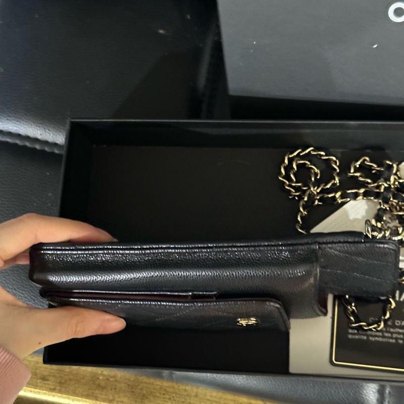 大全配🈶️購證❤️ 香奈兒 #黑金 #荔枝皮 #手機包 #卡包-10