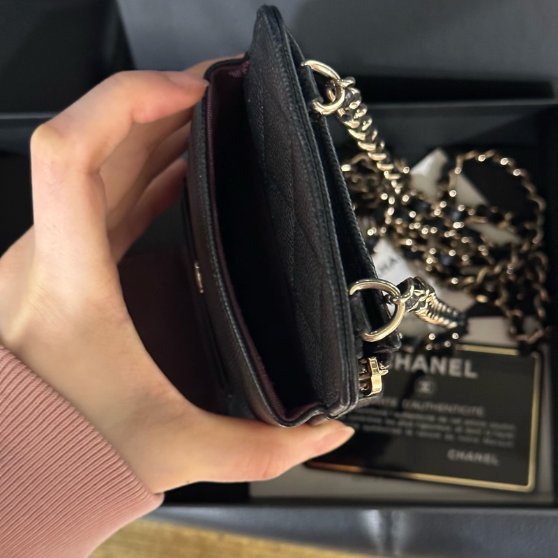 大全配🈶️購證❤️ 香奈兒 #黑金 #荔枝皮 #手機包 #卡包-11