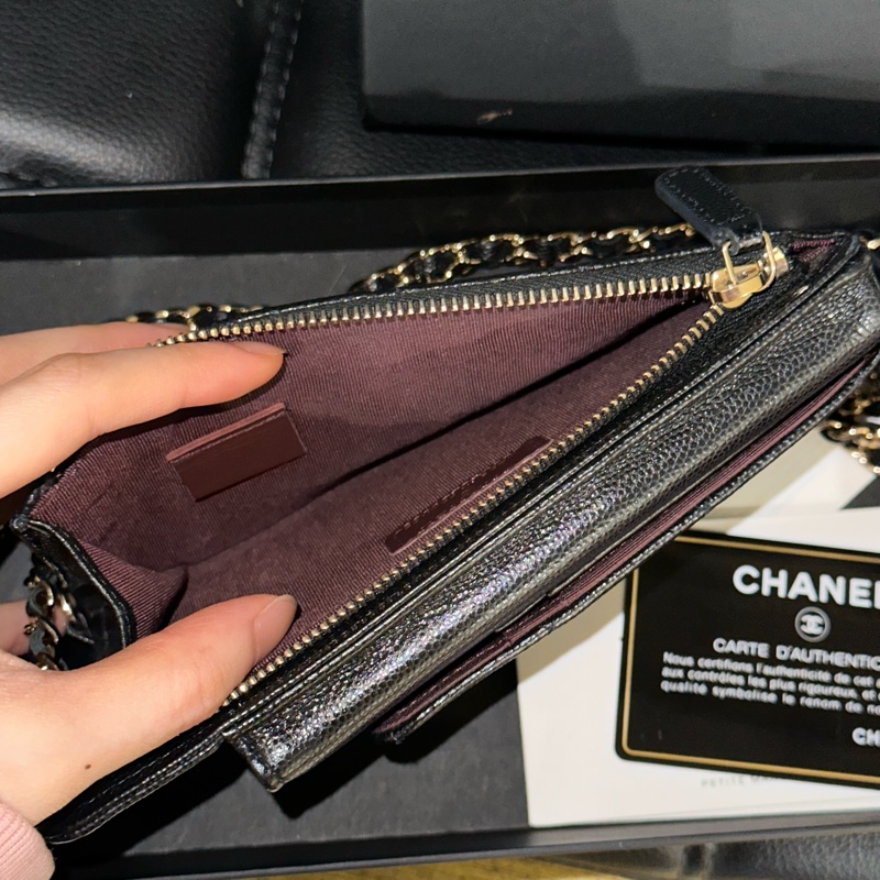 大全配🈶️購證❤️ 香奈兒 #黑金 #荔枝皮 #手機包 #卡包-12