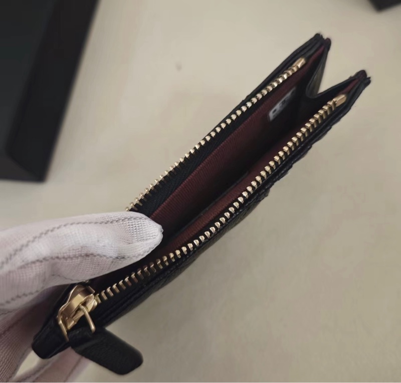 全新全配芯片款❤️ #香奈兒 #黑金 #荔枝皮 #零錢包 #卡包-3