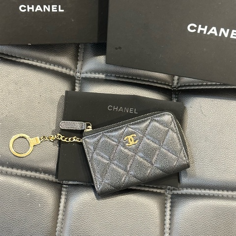 全新全配❤️ 香奈兒 #黑金 #荔枝皮 #零錢包 #卡包