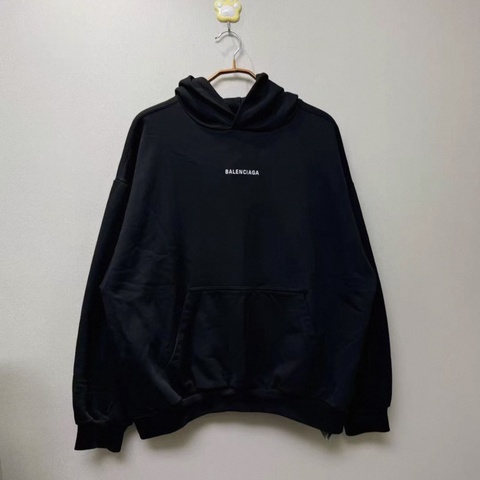 Balenciaga logo-printed hoodie black (size:M)