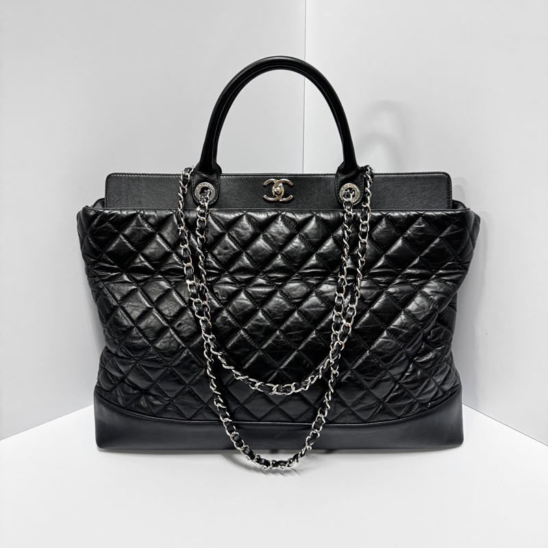 （極新 超稀有⏰） Chanel 皺紋牛皮 大飛機包 專櫃35萬！-7